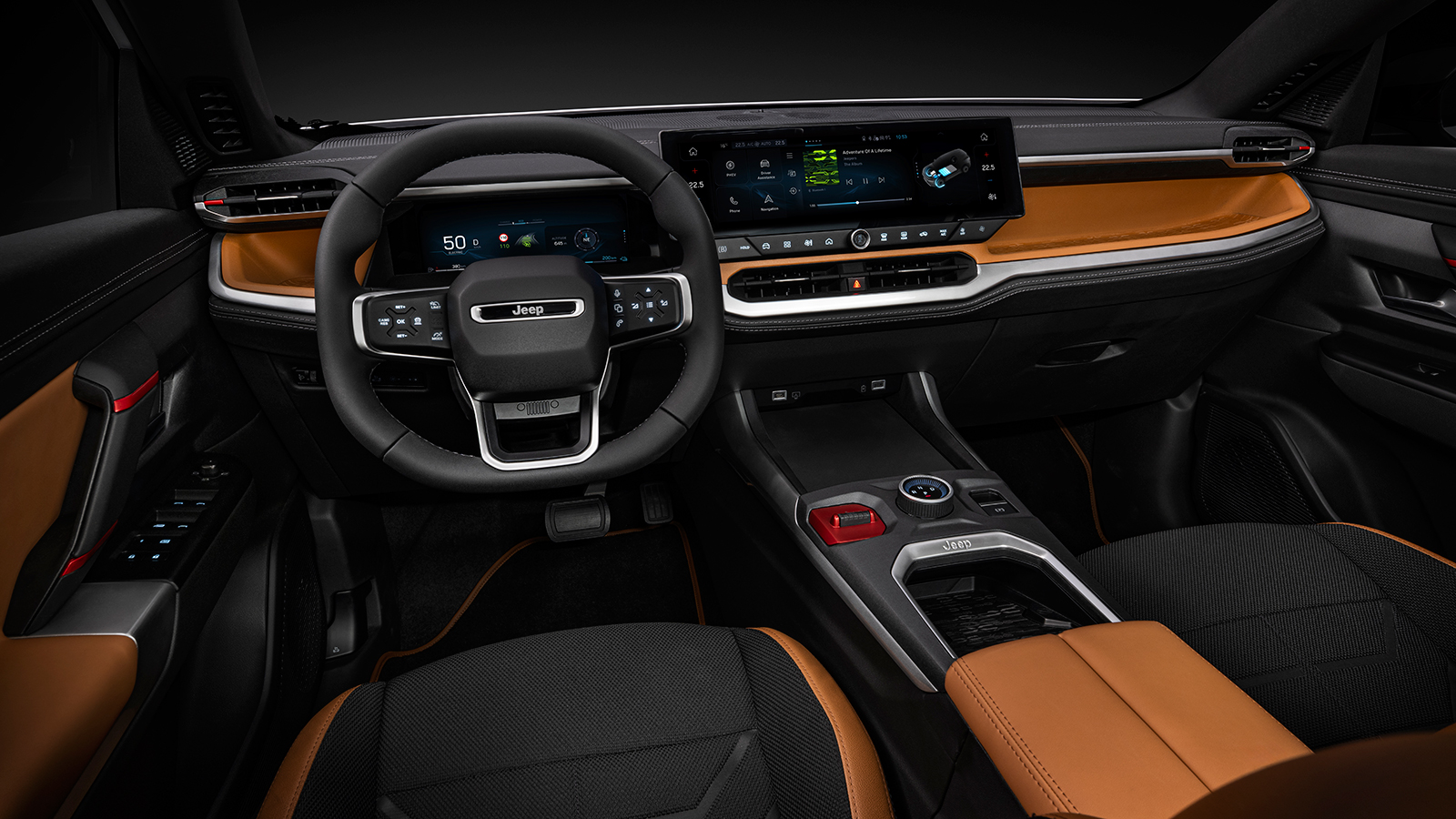 Η καμπίνα του νέου Jeep Compass 4xe είναι σχεδιασμένη για off-road